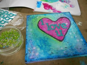 I Love U Canvas by Alicia Redshaw