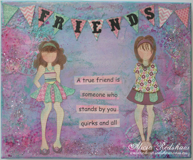 True Friends Mixed Media Canvas by Alicia Redshaw